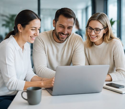 Team von CaRD bei der gemeinsamen Arbeit an einer SAP-Lösung