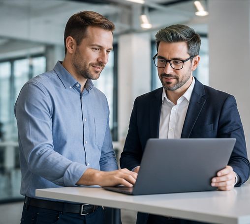 Zwei CaRD-Berater stimmen eine SAP-Erweiterung ab